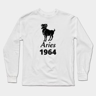 Black Aries Zodiac 1964 Long Sleeve T-Shirt